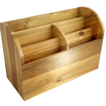 Premium Acacia Wood Mail Sorter with Multi-Compartment Design